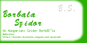 borbala szidor business card